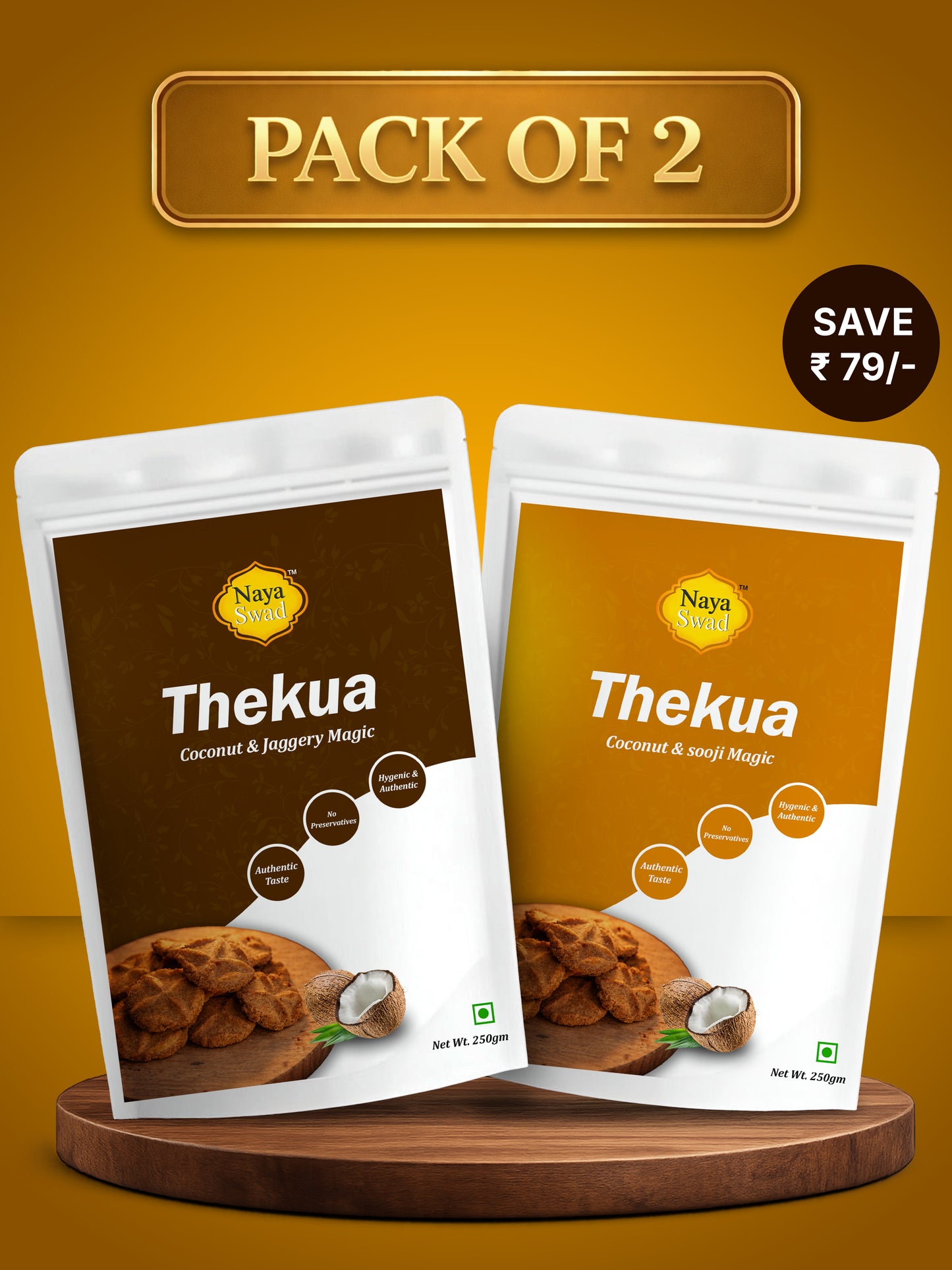 Traditional Thekua & Jaggery Thekua Combo Pack